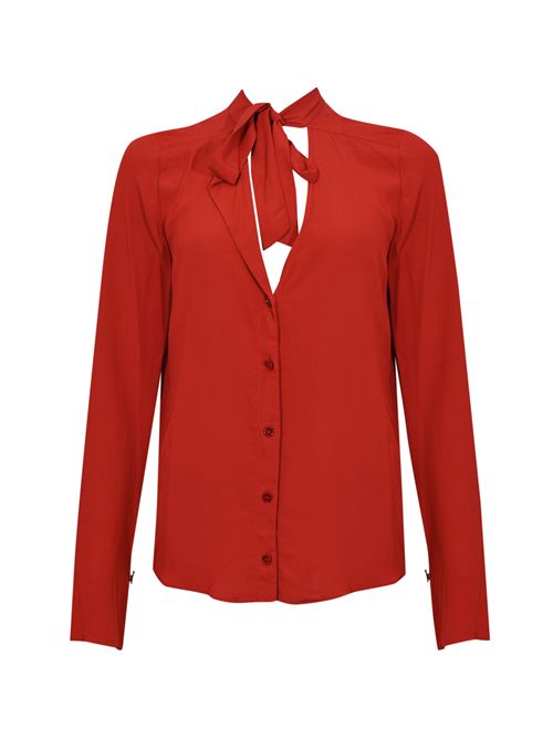 Blusa ESSENTIAL in viscosa con fusciacca Velvet red Patrizia Pepe | 8C0785 A8I1R862